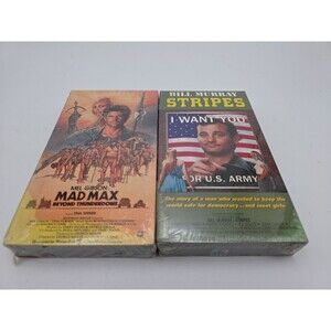 Pair Sealed VHS Movies Mad Max & Stripes Bill Murray Mel Gibson